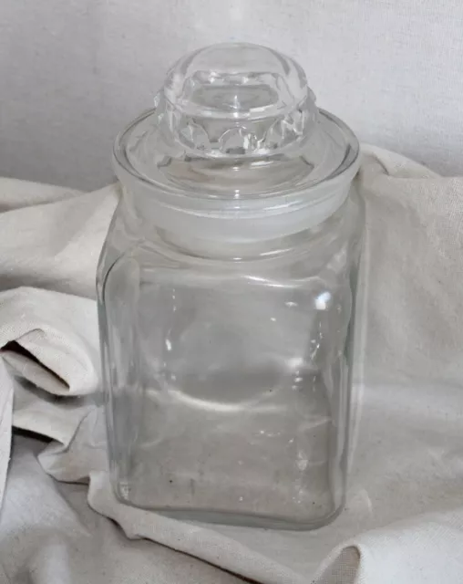 clear glass apothecary medical jar With Glass Lid No Chips