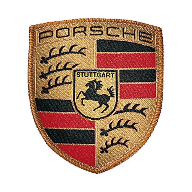 Original "Porsche Wappen-Aufnäher" 53 x 65 mm, Logo, Abzeichen, Emblem, Aufnäher