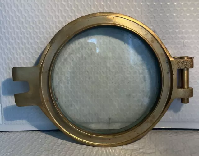 Authentic Antique Solid Brass Ship Porthole 8 ” Nautical Window, Heavy