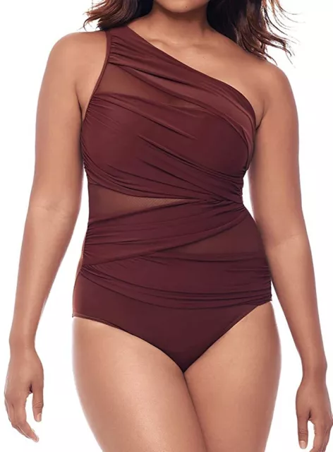 Miraclesuit TAMARIND Jena One Shoulder Tummy Control One Piece Swimsuit, US 12