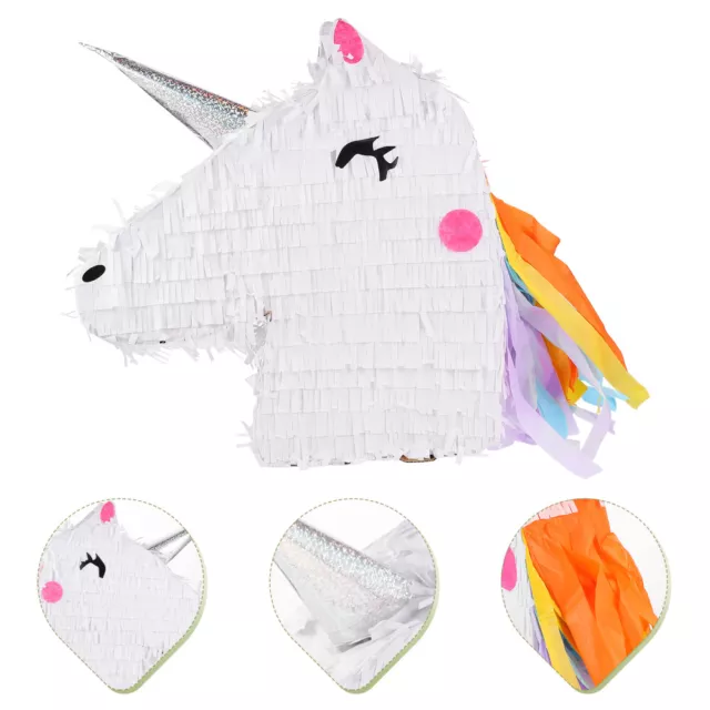 Libro Blanco Piñata Unicornio con Palo Niños Fiesta de Cumpleaños Favor