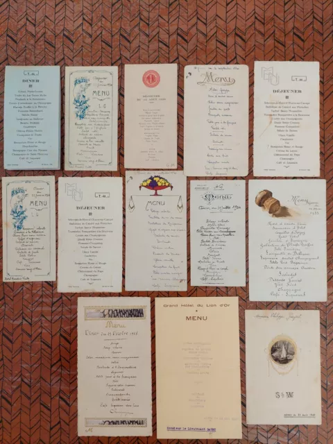 13 Menus Restaurants Hôtels 1930 Art Deco