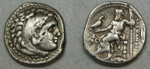 Macedonia: Alessandro III Ar Dracma Postumous Problema Eracle / Zeus Dopo 323 BC