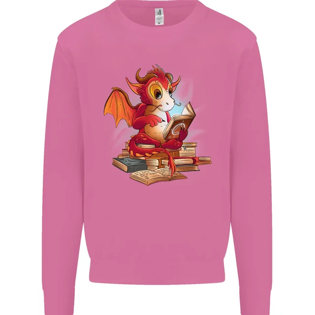 Un Libro Lettura Dragon Topo di Biblioteca Fantasia Uomo Felpa Maglione