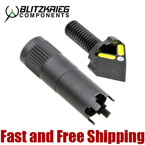 Blitzkrieg Components Chevron Front Sight Post -Luminescent Green w/ Dot