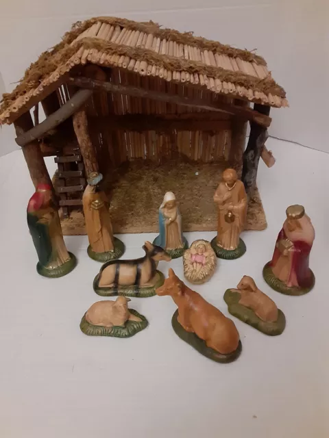 Vintage Sears Christmas 11 Piece Nativity Set 97169 In Original Box!