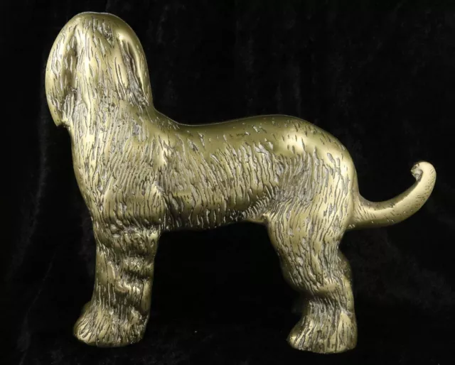 Large heavy brass Afghan Hound ornament 7 inches tall pedigree dog 2