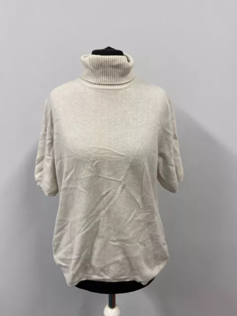 True Vintage Donna Pullover collo Alto Tgl M Lavorato a Maglia Nobile 19696