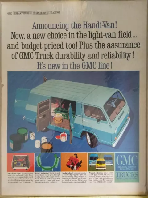 Vintage Original 1964 GMC HANDI-VAN Full Color Magazine Ad