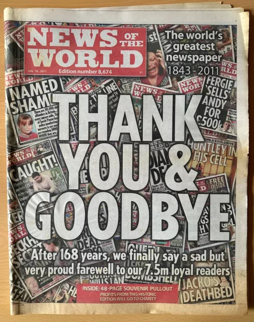News Of The World July 10 2011 | Thank You And Goodbye | Last Ever | Souvenir