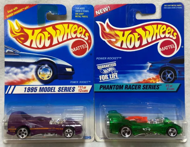 Hot Wheels Power Rocket 2-Car Collections 1995 #351 1997 #529 5-Dot 3-Spoke