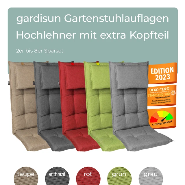 beo® 2er set auflage texas be743 dschungel print mit... 2ER - 8ER Set Hochlehner Auflagen mit Kopfteil Gartenstuhl Auflage ...