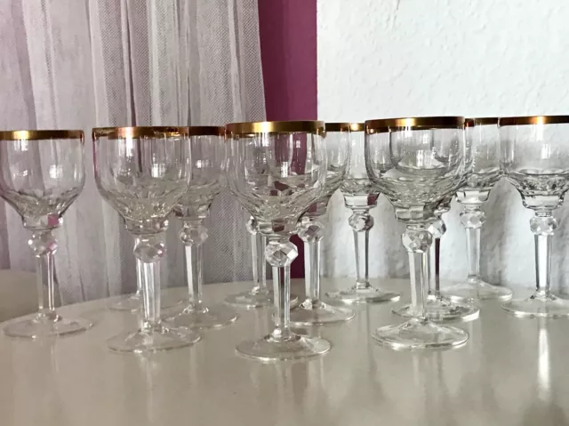 Antik 12 EDEL Südweingläser Kristallglas Gläser EINMALIG! Goldrand Erscheinung 3