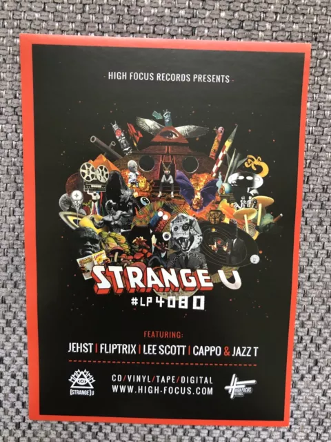 High Focus Strange U #LP4080 Promo Flyer Sticker UK Hip Hop