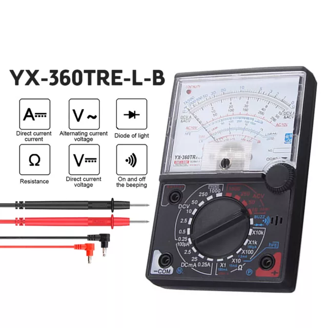 YX-360TRE-L-B Analogue Meter Multimeter Multitester Fuse Diode Protection DC&AC