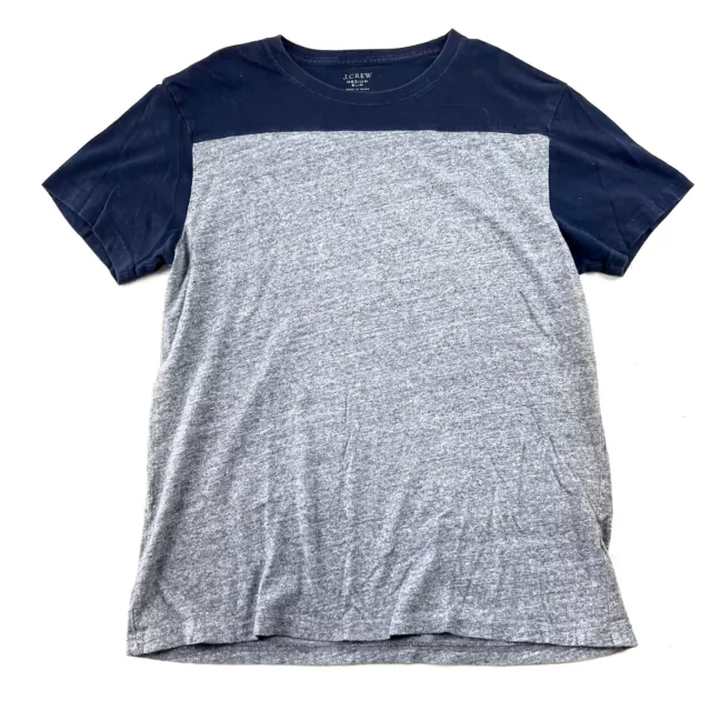 J.Crew Men's Medium Slim Flagstone Football Tee Navy & Gray