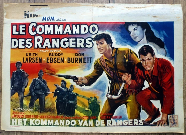 belgian poster western FURY RIVER, KEITH LARSEN, BUDDY EBSEN, RANGERS