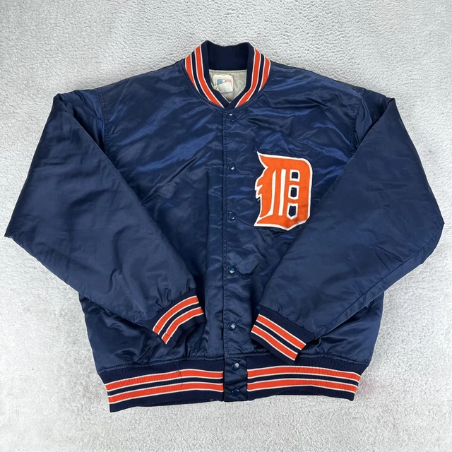 Vintage Felco Detroit Tigers Satin Jacket Men XL Blue Nylon Embroidered Logo Vintage Felco Detroit Tigers Satin Jacket Men XL Blue Nylon Embroidered Logo