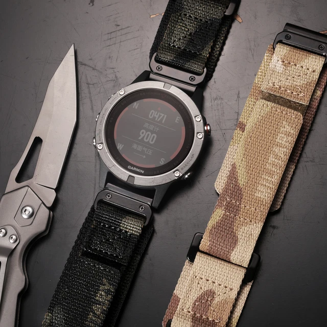 COMPATIBLE AVEC GARMIN Bracelet de montre militaire camouflage