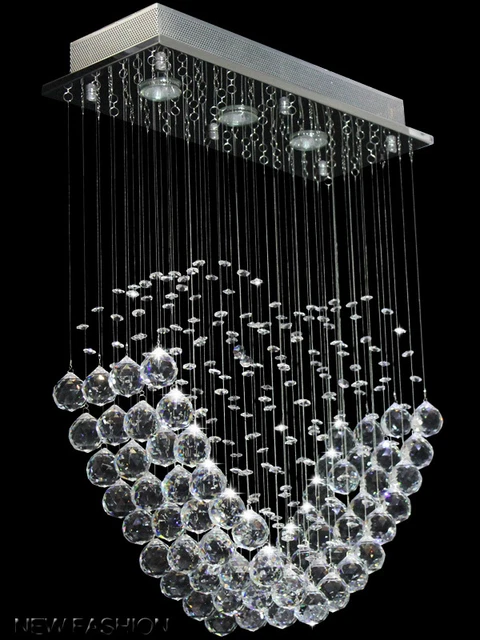 Lampadario Cristallo Moderno A 4 Luci - Regolabile Per Soggiorno E Sala Da Pranzo