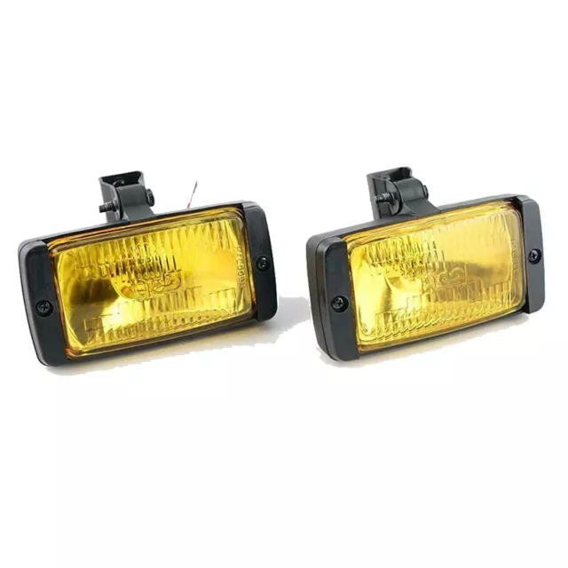 Pair 3"x6" Yellow Glass lens Halogen Front  Fog Light Lamp Rustproof Housing 3