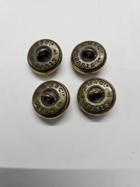 Lot De 14 Boutons Vintage Blanc Doré Ancre Marin - 1,3 Cm, Référence 138, Occasion, Origine France