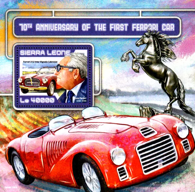 MNH Block Auto Oldtimer Enzo Ferrari 212 Inter Vignale Cabrio und 125 s / 192