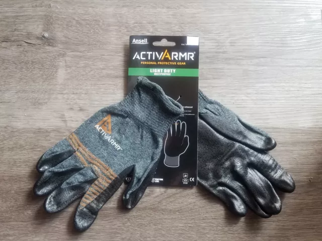 Ansell ActivArmr Light Duty Gloves Extreme Dexterity,Nitrile Palm sz-XL 97-007