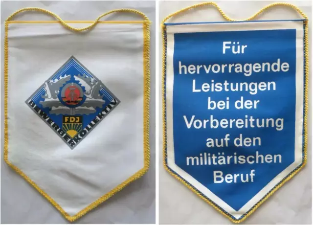 DDR FDJ NVA Tisch - Fahne / Wimpel FDJ Bewerberkollektiv , East german pennant