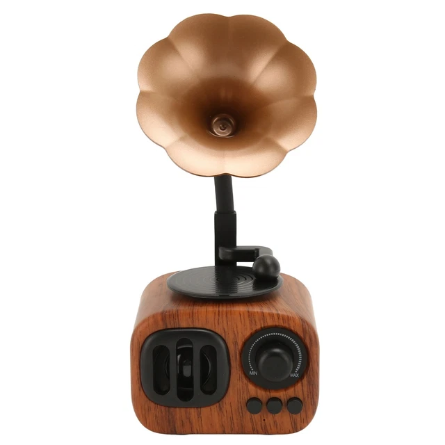 BT SPEAKER VINTAGE Wood Grain Pattern Portable Wireless Radio Speaker