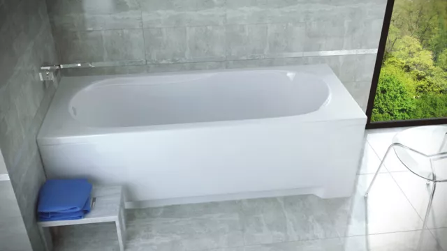 Badewanne kleine Wanne Rechteck 100x65 110x70 mit / ohne Schürze Ablauf  Acryl