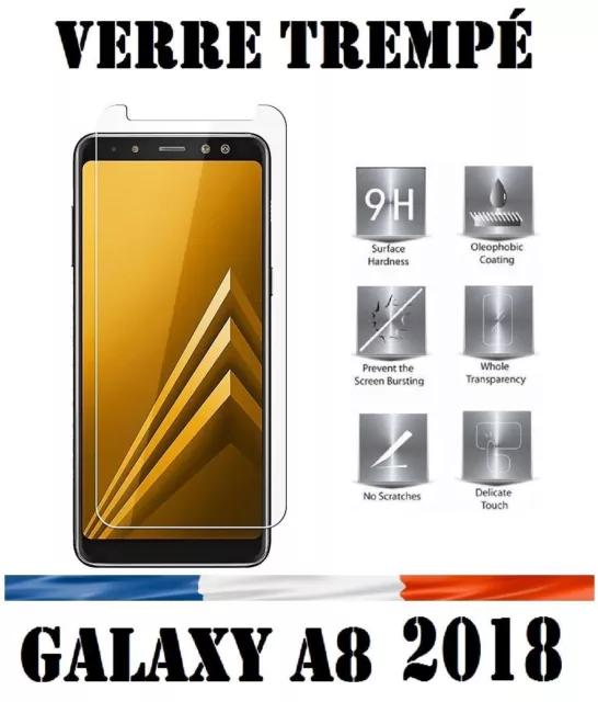 vitre protection verre trempé film protecteur écran pour Samsung Galaxy A8 2018