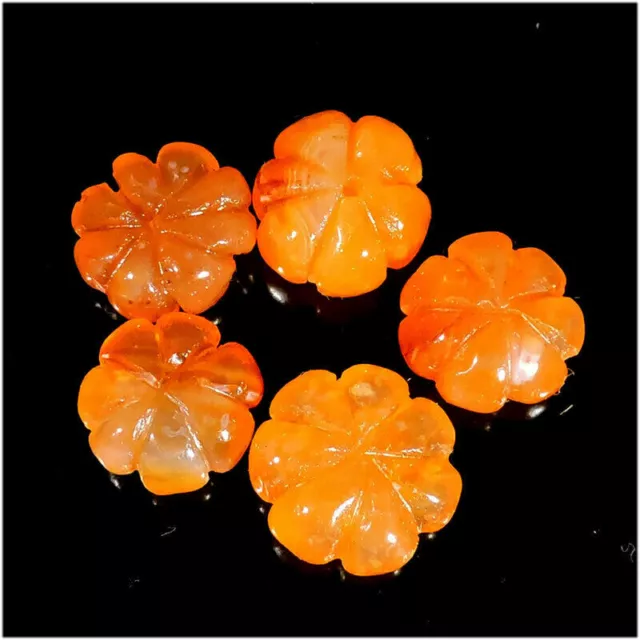 41.00Cts Natürlich Karneol Runde Perlen Orange Farbe Lose Edelsteine Q271