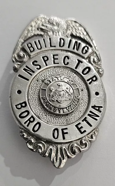 Vintage, Obsolete Boro of Etna, PA Building Inspector Identification Badge