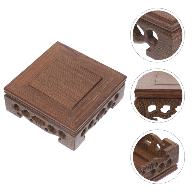 3 PCS BASE De Levage En Bois Massif Support Jardinière Décor Vintage