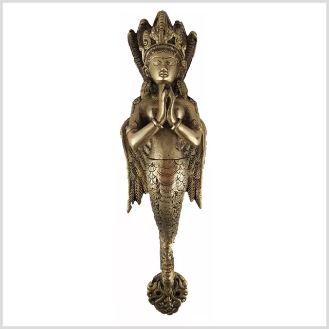 Nag Kanya Türgriff Naga Kanya Schlangengöttin 26cm Messing Buddha Wandbehang