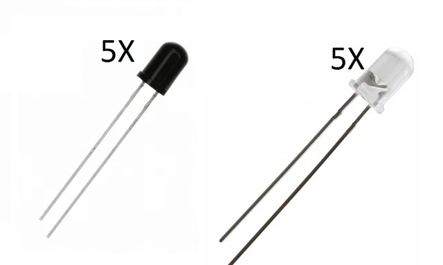Kit 60 Pièces LED Infrarouge 940nm Émetteurs Et Récepteurs 3mm 5mm + Modules 1838 1738 0038 1638