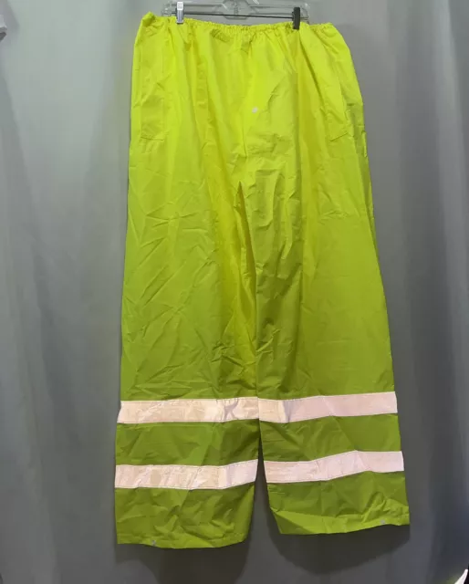 Hi Vis rain pants reflective tape mens size 3 x nwot e151