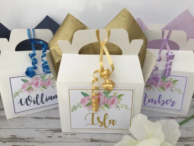 Personalised Childrens Wedding Favour Box Activity Gift Box Flower