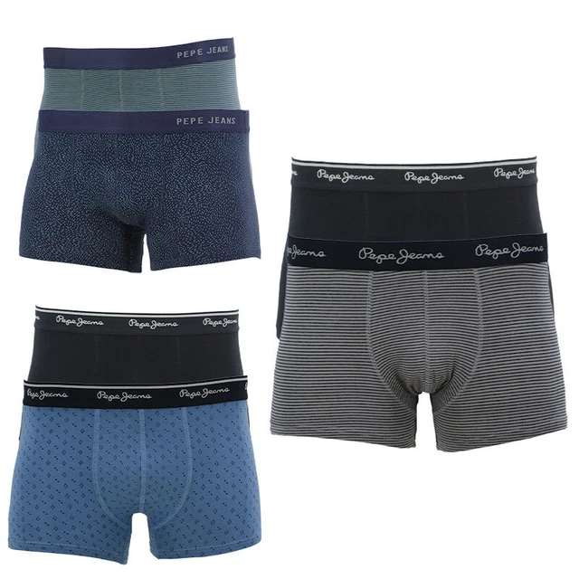 Mens Trunk Boxers Pepe Jeans 2 Pack Sports Stretch Underwear Shorts NEW Gift Box
