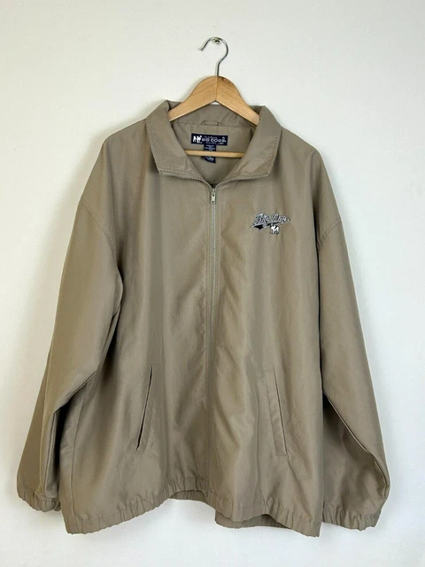 Big Dogs Men's Members Only Zip Up Beige Coat Rain Windbreaker Jacket Size XL