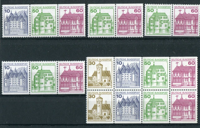 Bund Zd W 71 - W 74 + H Blatt 28 Zusammendrucke postfrisch Burgen und Schlösser