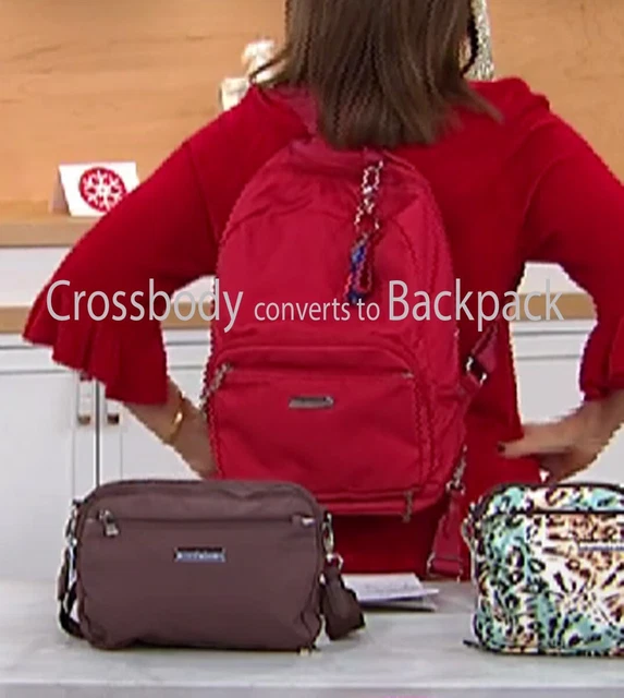 Samantha Brown To-Go Convertible Crossbody BACKPACK  RFID-Walnut Brown