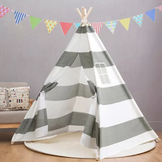 LARGE Canvas Children Indian Tent Teepee Kids Wigwam Indoor / Outdoor Play-House