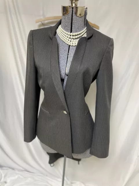 Tahari ASL Pant Suit Size 10 NEW Two Piece Set 33X31 Pinstripe Executive Pockets 3