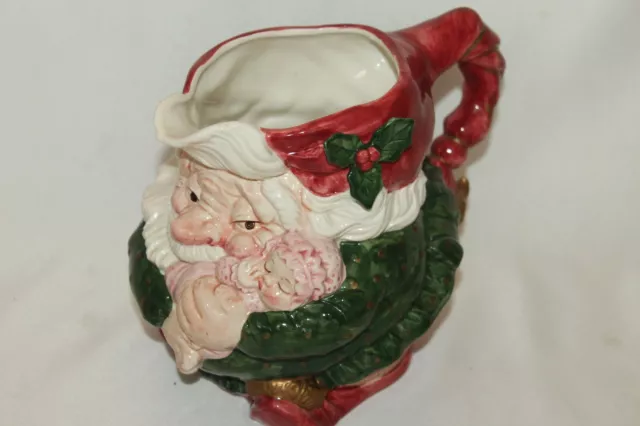 FITZ & FLOYD Christmas Xmas Old World Elves Elf Large  Pitcher 1989