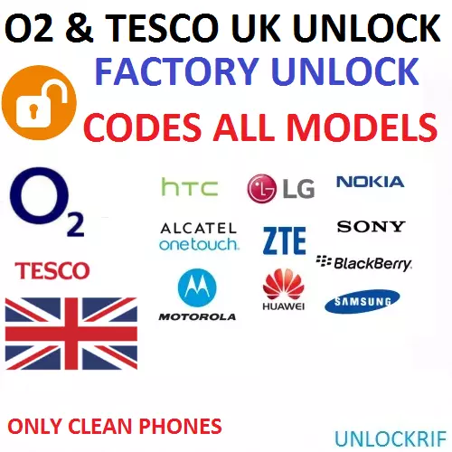 Unlock Code O2 Uk   Generic All Models Clean Imei