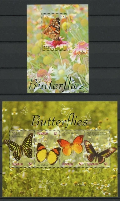 Tuvalu KB mit 1322-1325 + Bl. 136 postfrisch Schmetterling #HF381