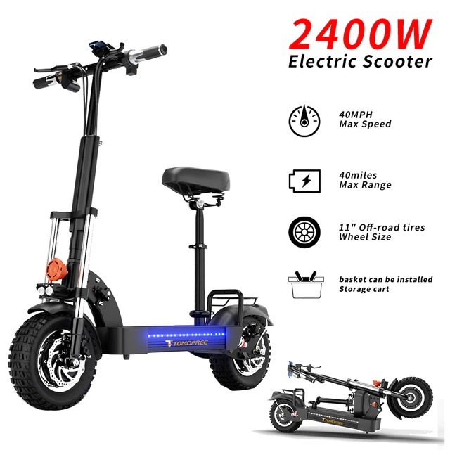 2400W ADULTS ELECTRIC Scooters Dual Motor 40MPH 48V20Ah Commute Off