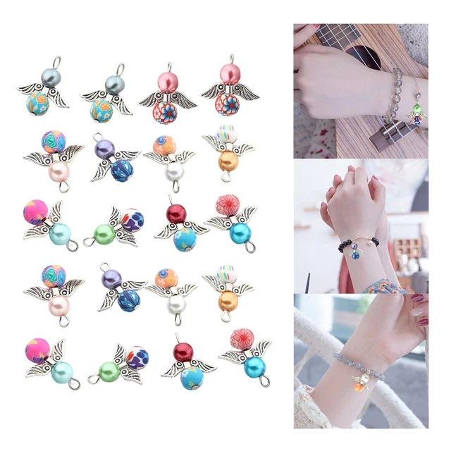20 Stück Engelsflügel Charms Anhänger Bunte Feen Charms zum Basteln von